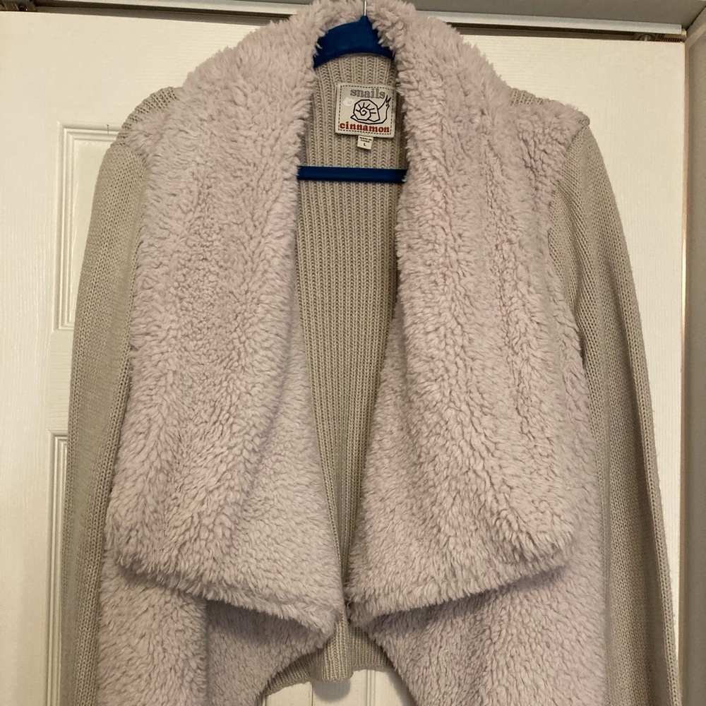 Snails and Cinnamon drape cardigan sweater